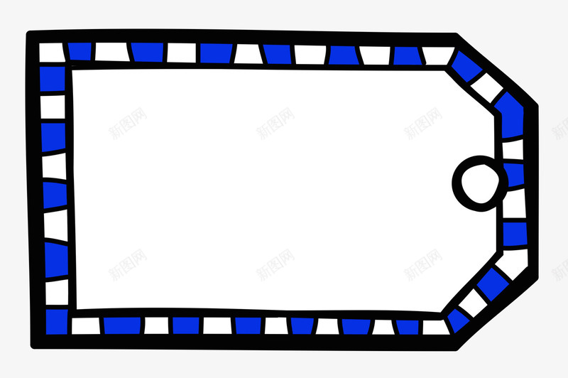 蓝白相间的带孔吊牌png免抠素材_新图网 https://ixintu.com 相间