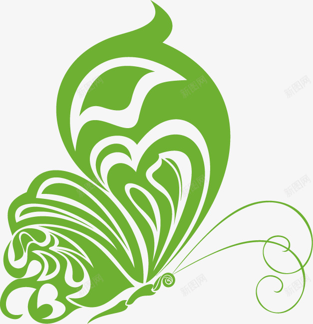 绿色创意图标png_新图网 https://ixintu.com 保护 图标 生态 绿色 自然 蝴蝶