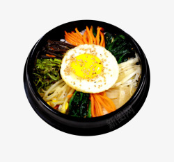煎蛋豆芽青菜韩式拌饭素材