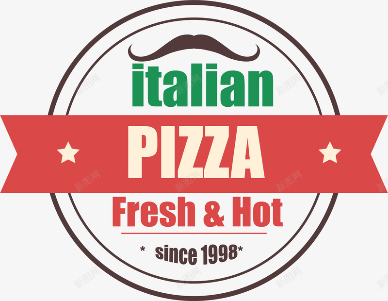 披萨快餐标签png免抠素材_新图网 https://ixintu.com PIZZA 圆形 快餐 披萨 标签 餐饮