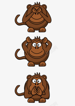 三只猴子素材