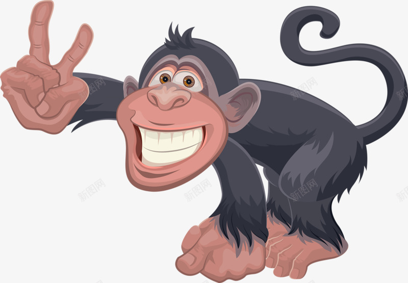 摆pose的猴子png免抠素材_新图网 https://ixintu.com pose 动物 卡通 猴子
