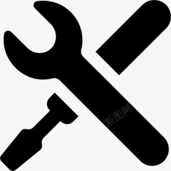 交叉螺丝刀设置符号的交叉工具图标高清图片