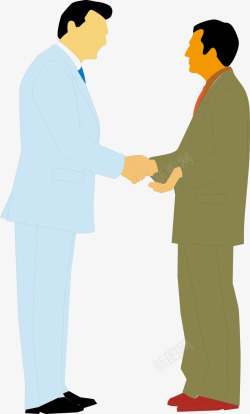 两个业务员交流握手元素高清图片