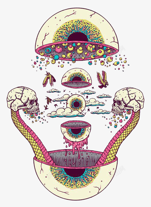 眼球png免抠素材_新图网 https://ixintu.com 恐怖 眼球 飞禽 骷髅