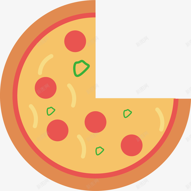 四分之三披萨png免抠素材_新图网 https://ixintu.com 卡通 商务创意 多彩 手绘 披萨 美味