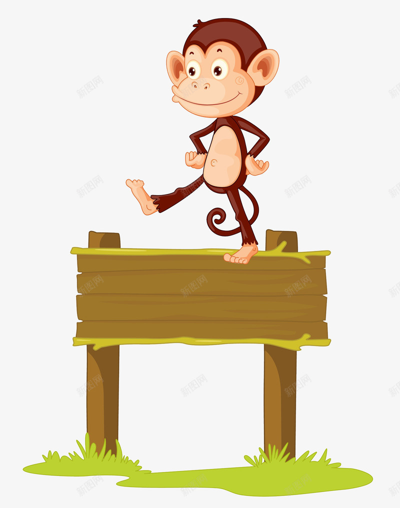 在木牌上行走的猴子png免抠素材_新图网 https://ixintu.com 动物 哺乳动物 木牌 猴子 猴子尾巴 行走