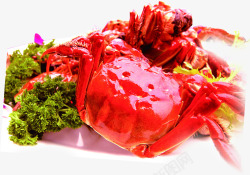 红色螃蟹食物素材