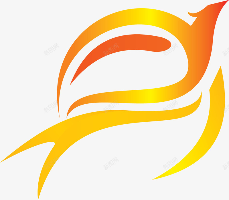 装饰凤凰logo图标png_新图网 https://ixintu.com logo 凤凰 装饰 金黄色