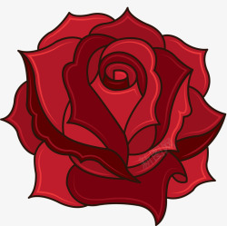 大红色玫瑰纹身矢量图素材