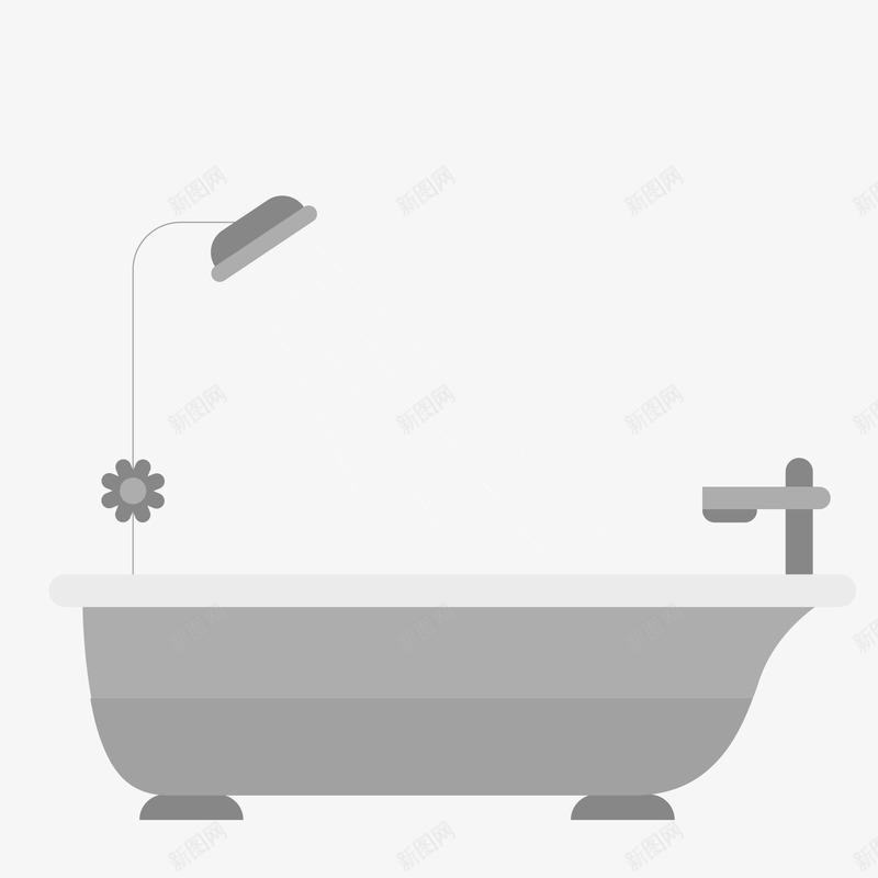 卡通浴缸家居用品矢量图ai免抠素材_新图网 https://ixintu.com 卡通 卫浴用品 室内设计 家居用品 浴缸 矢量图