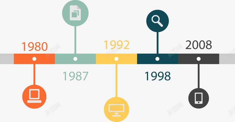扁平时间轴png免抠素材_新图网 https://ixintu.com ppt元素 图表 扁平
