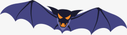 紫色卡通蝙蝠素材