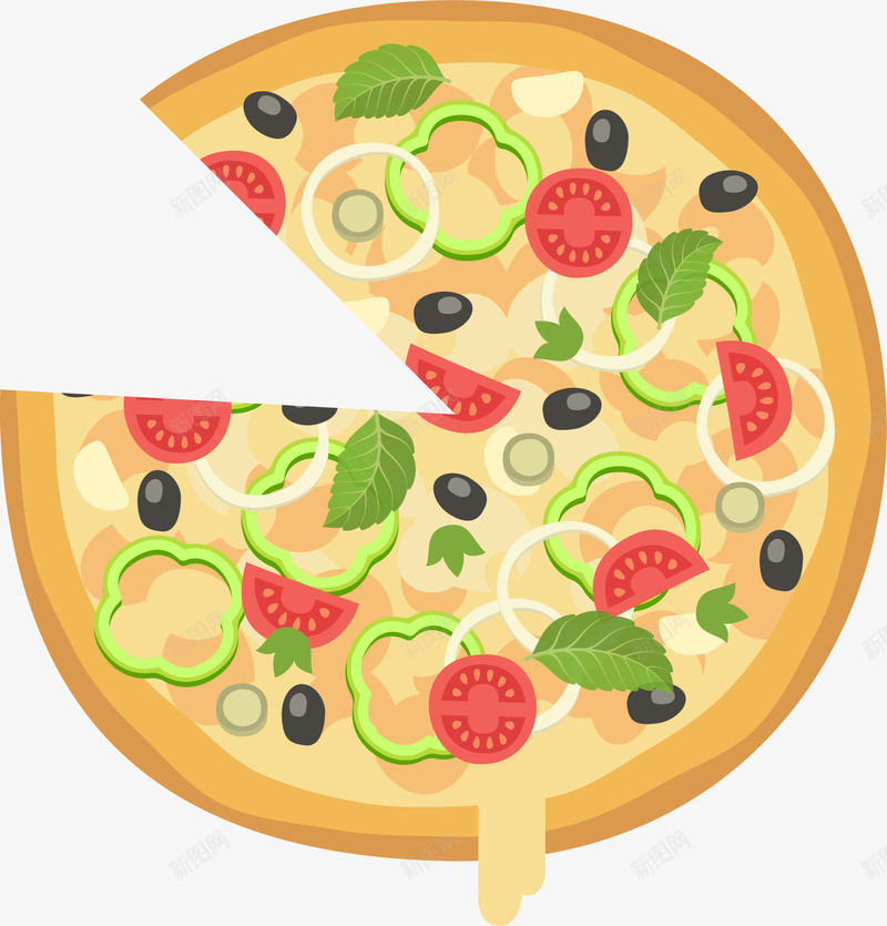手绘蔬菜美味披萨png免抠素材_新图网 https://ixintu.com 手绘 披萨 美味 蔬菜