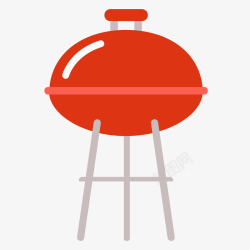红色烤架卡通烧烤架矢量图高清图片