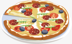 意大披萨西红柿意式美食披萨高清图片