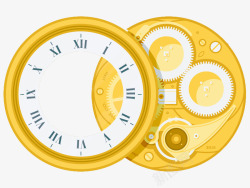 黄色时针钟表圆盘高清图片