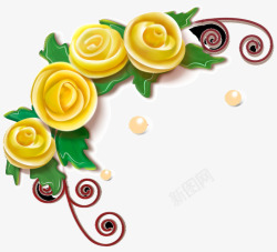 黄玫瑰图案手绘玫瑰高清图片