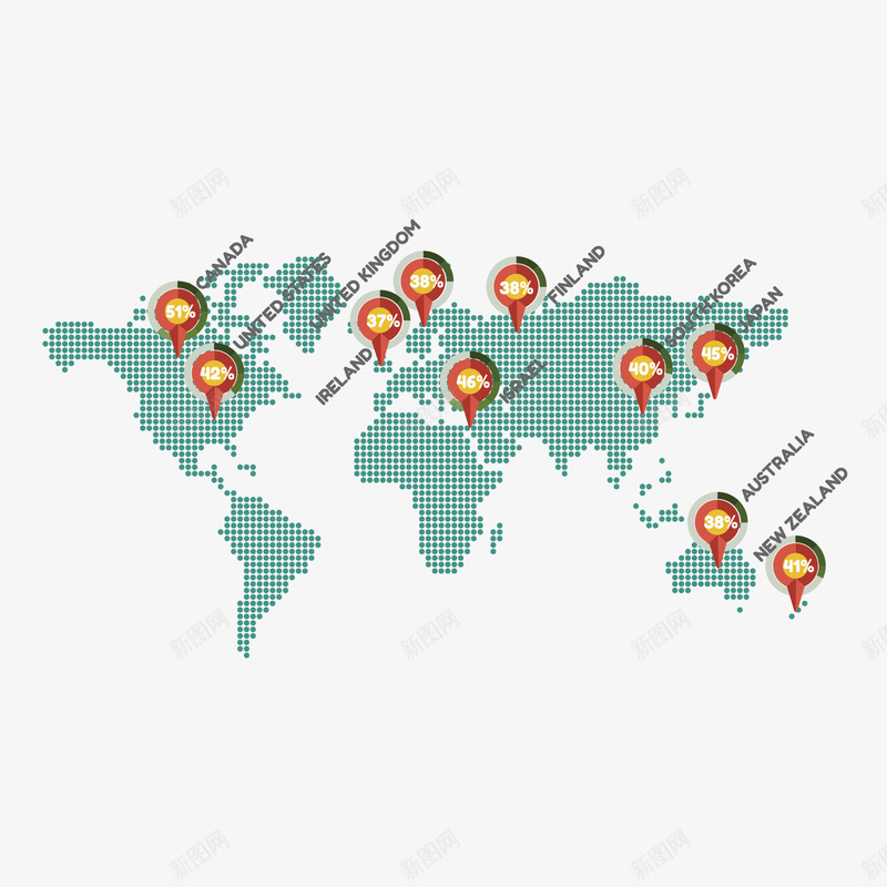 蓝色点状地图png免抠素材_新图网 https://ixintu.com 世界 位置 分析 商务 地图 定位 战略 点状 蓝色