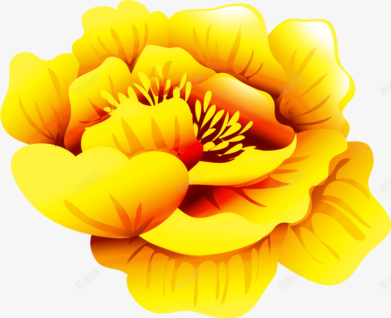 海报金黄色植物花朵png免抠素材_新图网 https://ixintu.com 植物 海报 花朵 设计 金黄色