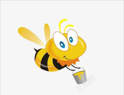提桶的蜜蜂卡通蜜蜂高清图片