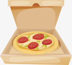一盒手绘披萨矢量图素材
