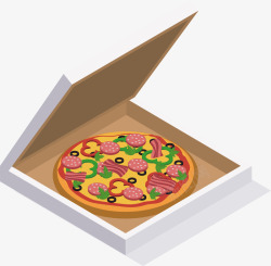 一盒美味披萨矢量图素材