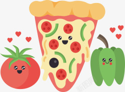 披萨配菜卡通披萨配菜矢量图高清图片