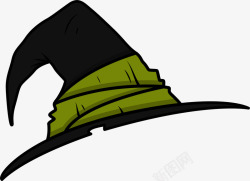 绿色卡通巫师帽素材