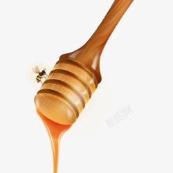 搅蜜棒和蜜蜂素材
