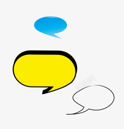 创意幻彩立体对话框立体黄色对话框对话气泡矢量图高清图片