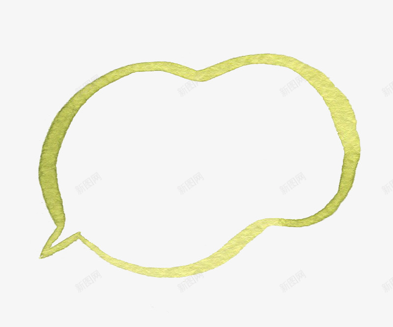 水彩水墨对话框png免抠素材_新图网 https://ixintu.com 对话框 水墨 水彩 语言气泡 黄色