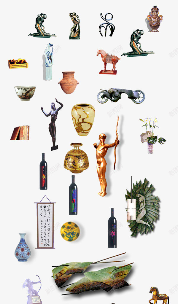 瓷器艺术品书房摆件png免抠素材_新图网 https://ixintu.com 书房 人物雕像 艺术品 铜像 陶瓷