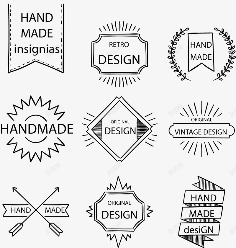 9款手工制作标签png免抠素材_新图网 https://ixintu.com 制作 手工制作 手工标签 标签 标签素材