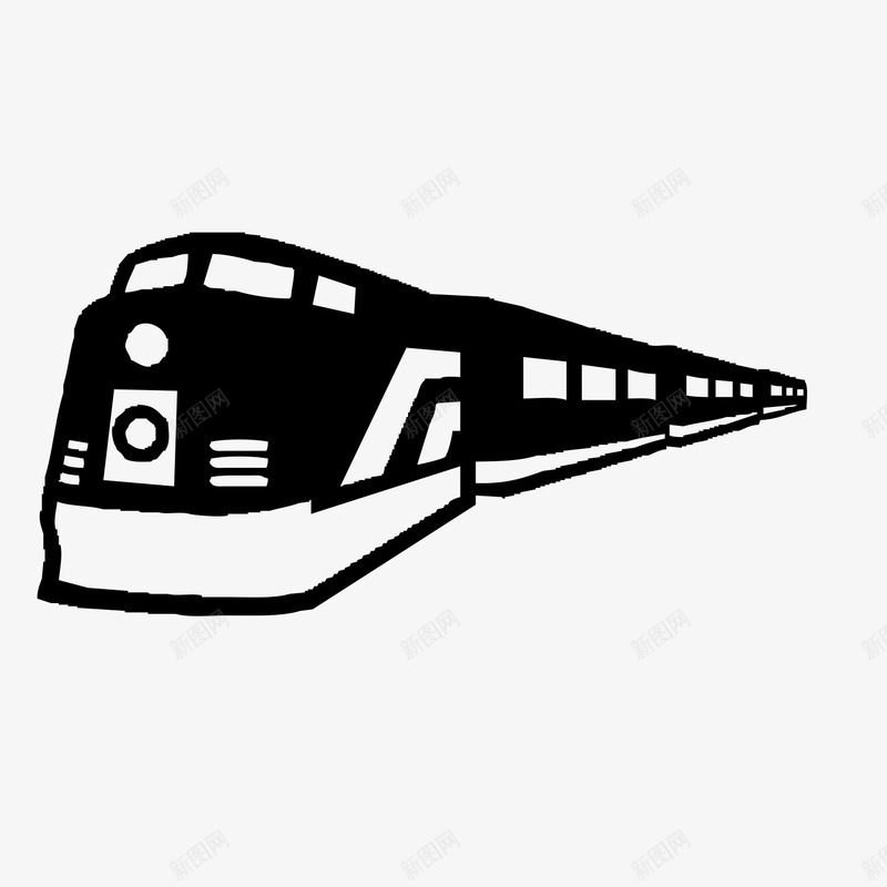 手绘火车图标png_新图网 https://ixintu.com 交通工具 手绘 火车 黑色