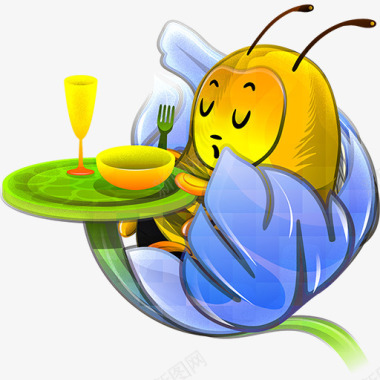 睡觉的小蜜蜂卡通图标图标