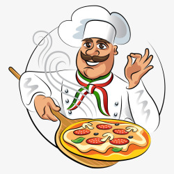 卡通pizza厨师高清图片