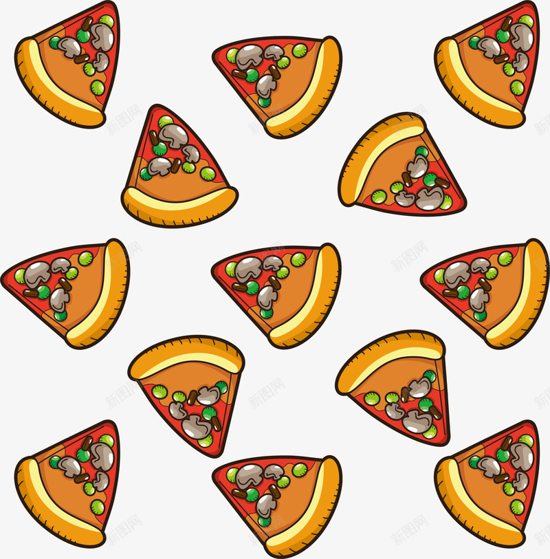 黄色披萨美食png免抠素材_新图网 https://ixintu.com 披萨 美食 背景 边框纹理 食物 餐饮 黄色