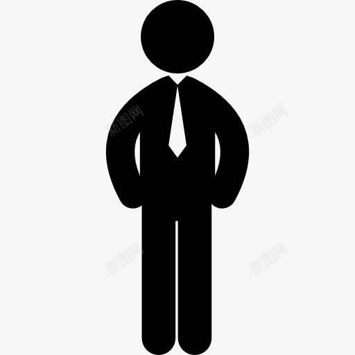 站在企业的人打领带图标png_新图网 https://ixintu.com humanpictos 人 商人 男 站着 领带