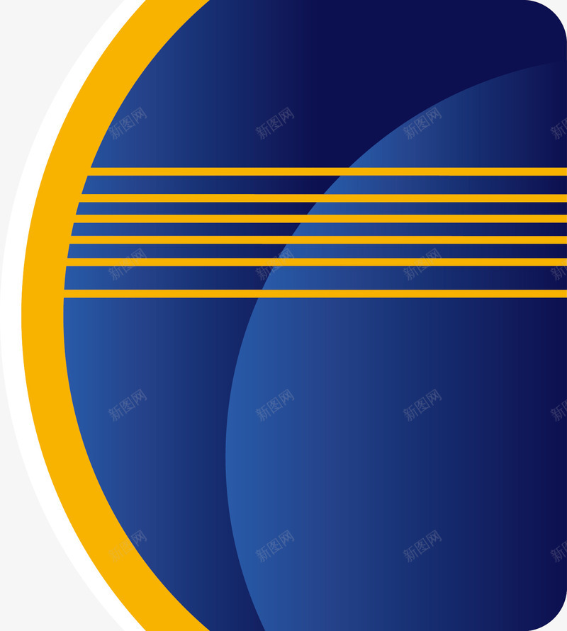 半圆线条装饰png免抠素材_新图网 https://ixintu.com 半圆 半圆弧 线条装饰 蓝色 黄色