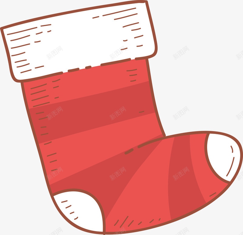 红色卡通圣诞袜子png免抠素材_新图网 https://ixintu.com 圣诞礼物袜子 圣诞节 圣诞袜 矢量png 红色袜子 袜子