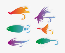 彩色海洋动物简笔画素材