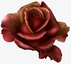 立体彩绘玫瑰花红色花朵装饰素材
