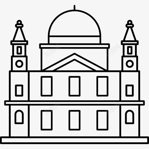 圣保罗大教堂图标png_新图网 https://ixintu.com 伦敦大教堂 纪念碑 英国天主教