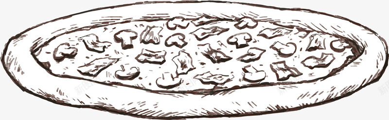 素描披萨png免抠素材_新图网 https://ixintu.com 手绘 披萨 拷边 斑点 素描 食物 黑白