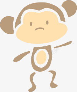 可爱卡通棕色猴子素材