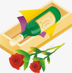 精美爱情情人节玫瑰花花束香槟红素材