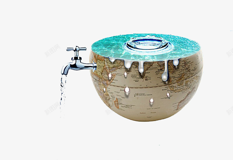 节约用水公益png免抠素材_新图网 https://ixintu.com 公益 创意 节约用水 设计