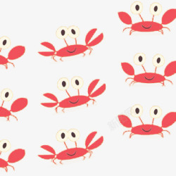 可爱螃蟹插画素材