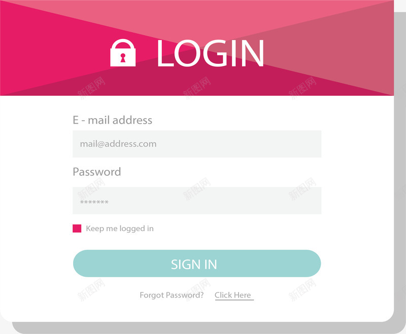 粉白色会员登录界面矢量图ai免抠素材_新图网 https://ixintu.com 会员登录 登录 登录框 登录界面 矢量png 粉白色 矢量图